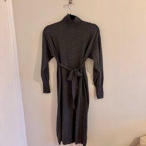 Frank & Oak mock neck merino wool midi dress